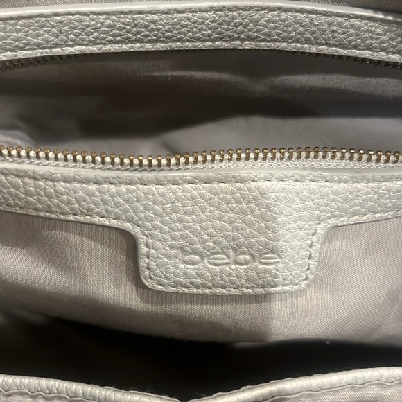 Bebe Natalie Satchel Purse silver and golds accents. - Picture 8 of 11